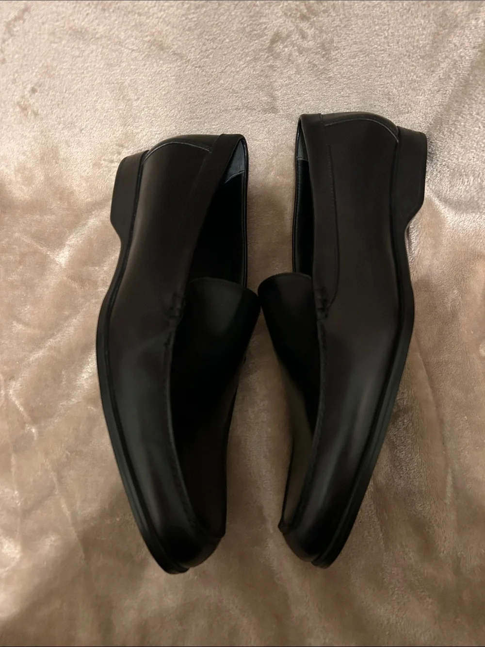 Ralph Lauren Collection Sleek Black Polished Italian Leather Shoe Loafers 13
